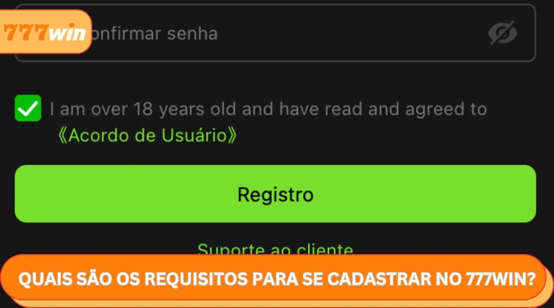 Quais são os requisitos para se cadastrar no 777WIN
