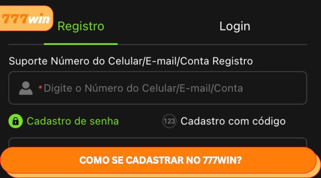 Como se cadastrar no 777WIN