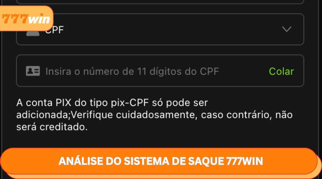 Análise do sistema de saque 777WIN