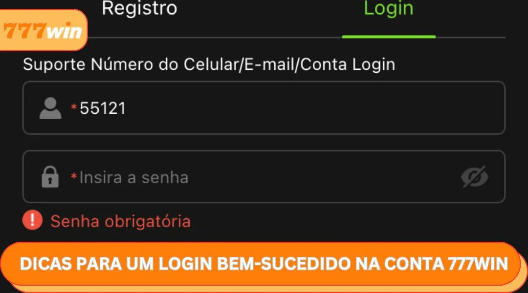 Dicas para um login bem-sucedido na conta 777WIN